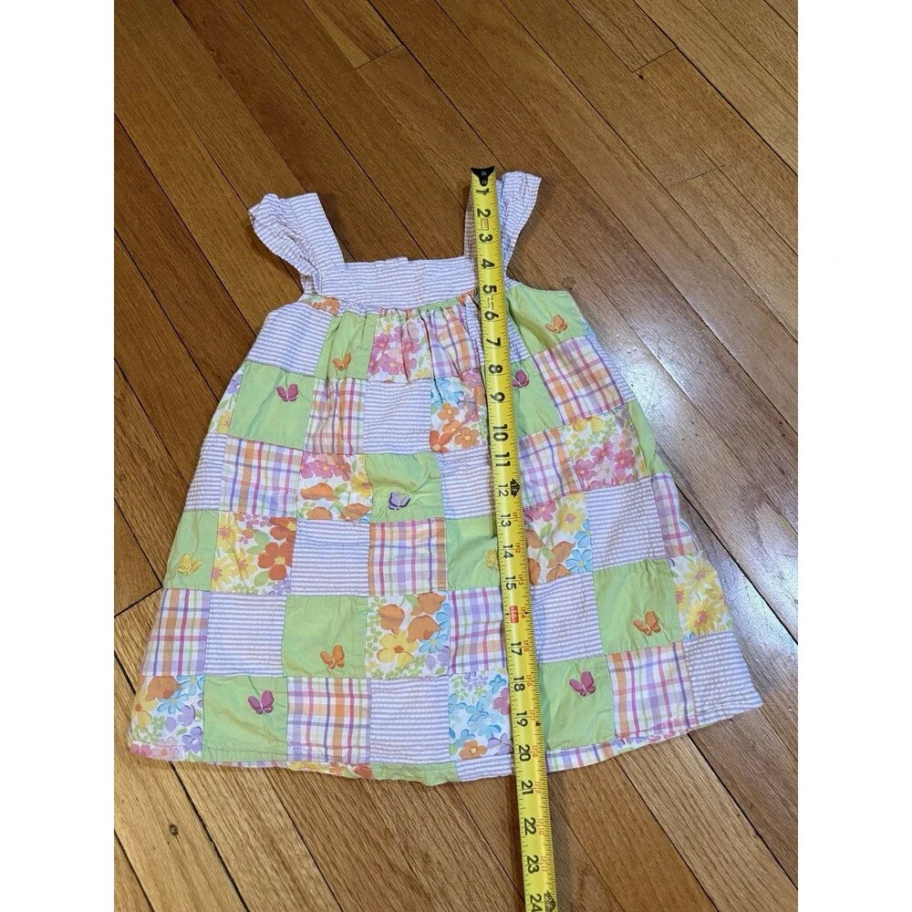 Gymboree Girls Summer Patchwork Dress Size 4T Butterfly Blossom Lined Cotton